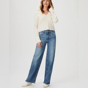 PAIGE Sky Blue Wide Leg Jeans
